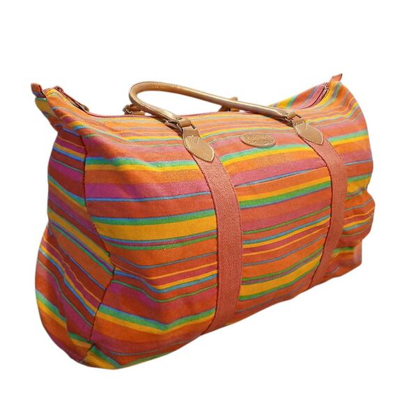 Vtg Rare Gitano Y2K Large Colorful Striped Duffle Weekender Travel Bag READ - Picture 1 of 15